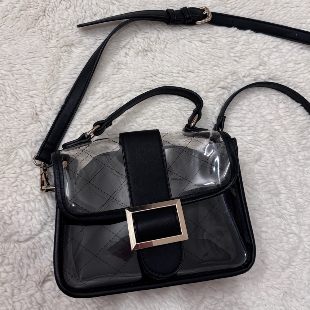 Stylish Clear Crossbody Bag - Messenger Handbag - Transparent